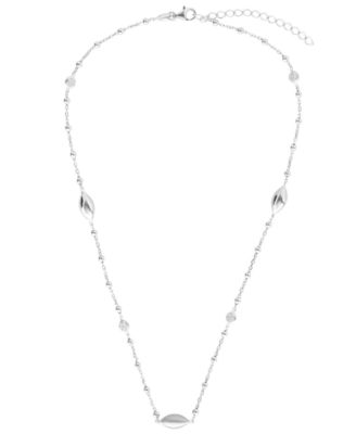 Cubic Zirconia Beaded Necklace (0.40 ct. t.w.) in Sterling Silver