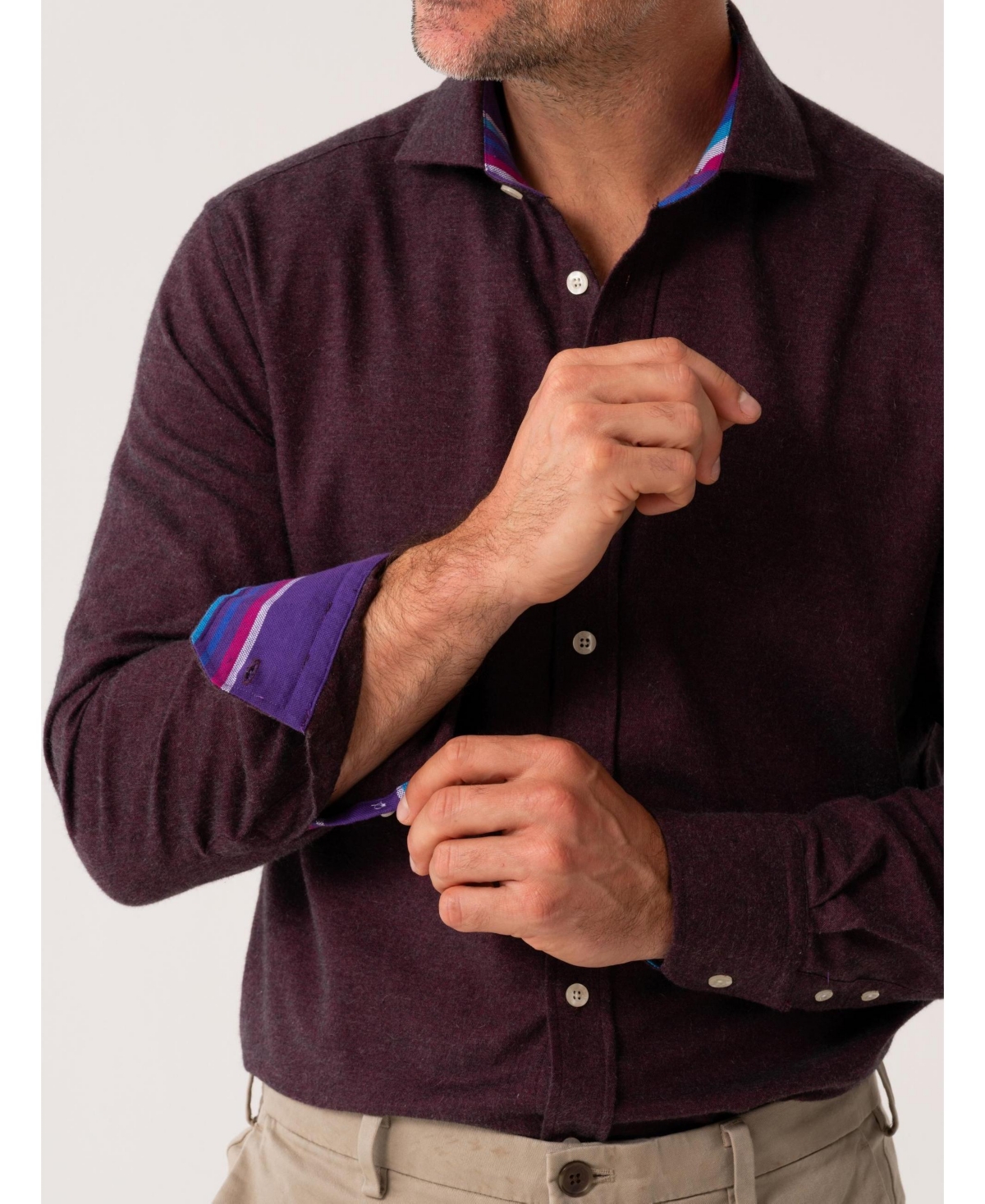 Koy Clothing Men's Long Sleeve Cotton Cashmere Shirt