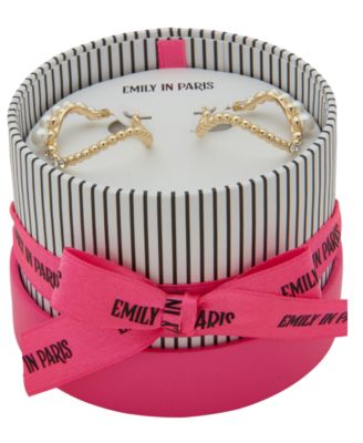 Glass Stone, Glass Pearl & Cubic Zirconia Gold-Tone Hoop Earrings