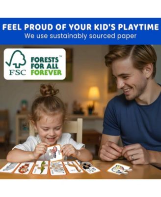 16 Pairs of Wood Animals - Memory Matching Games for 2-4 Ages