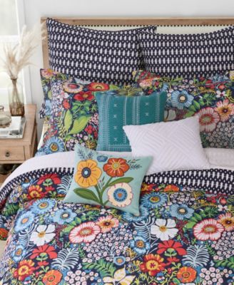 Home Night Garden Reversible 3-Pc. Duvet Cover Set, Queen