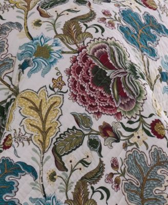 Angelica Spring Jacobean Floral 3-Pc. Quilt Set, Full/Queen