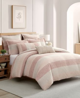 Sand Stripes Textured 3-Pc. Duvet Cover Set, Queen