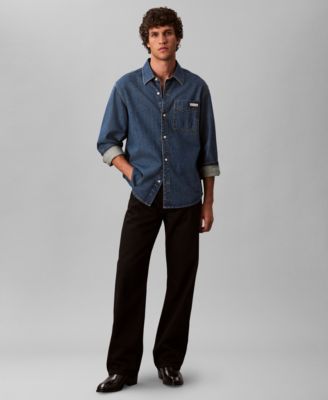 Men's Button-Front Denim Overshirt
