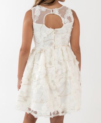 Girls' 7-16 Round Neck Dress and jacket, 2-Piece Set