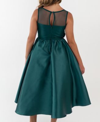 Girls' 7-16 Sequin Applique Illusion Sleeveless Dress