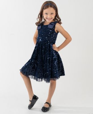Rare Editions - Girls 2T-6X Sequined Sleeveless Dress