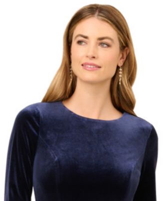 Women's Velvet Combo Flounce Mini Dress