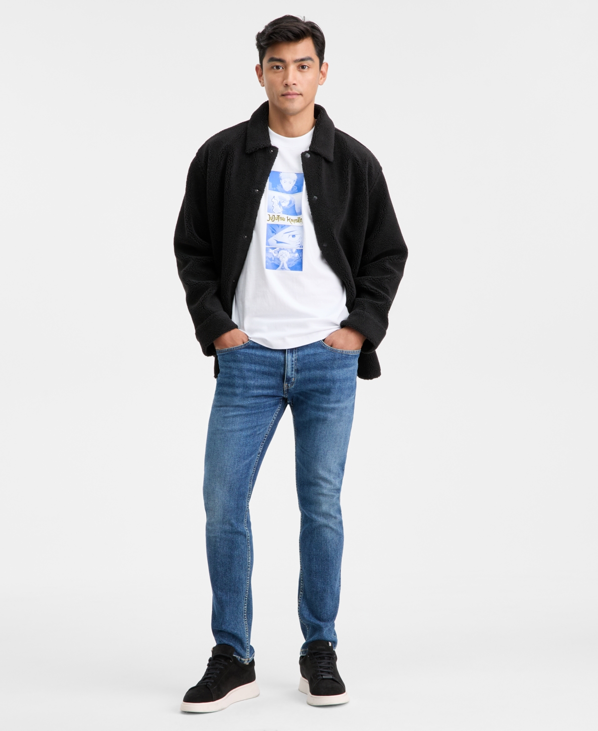 Hugo Boss Men's Nuley Short-Sleeve JuJuTsu Kaisen Graphic Crewneck T-Shirt