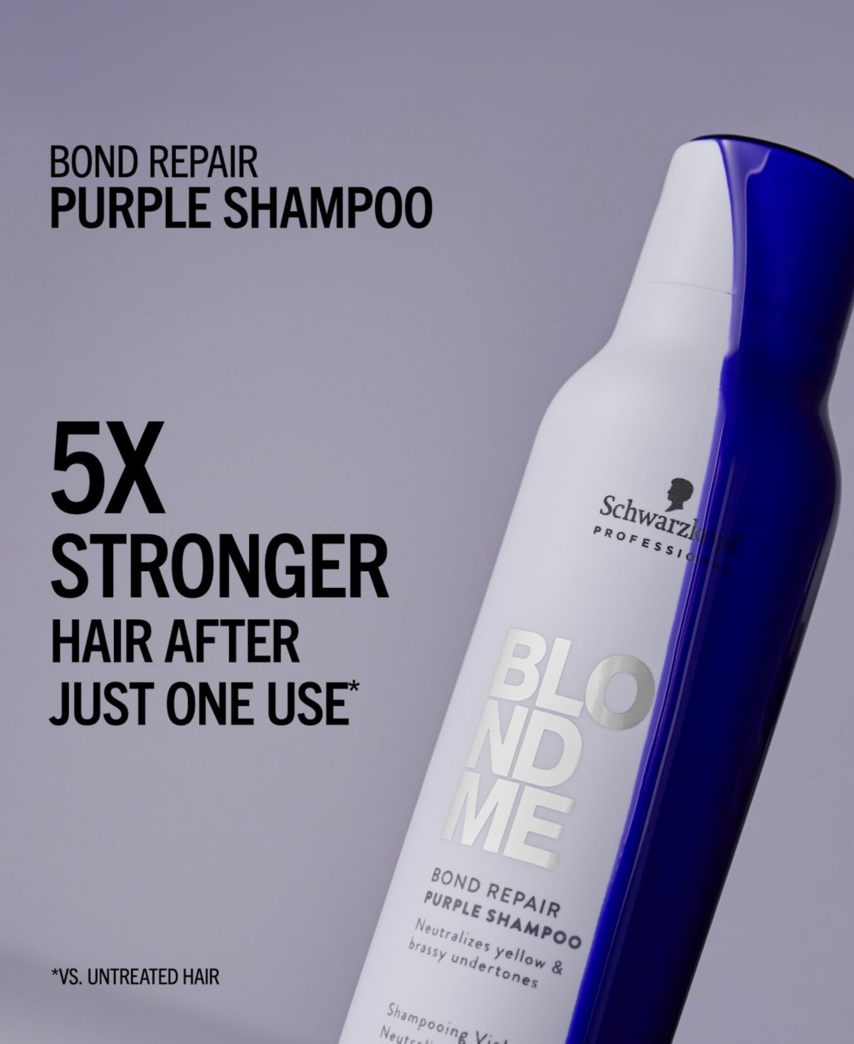 Schwarzkopf Blondme Bond Repair Purple Shampoo, 10.1 Oz. In Transparent