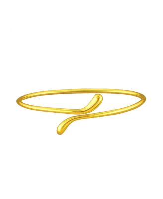 Isabella Gold Plated Teardrop Open Wrap Bangle Bracelet