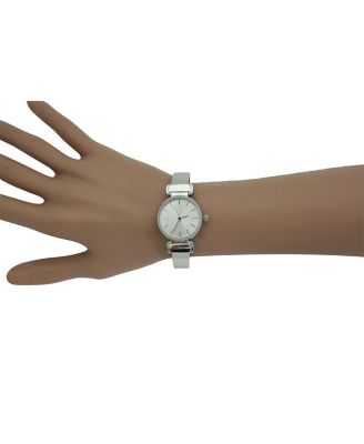 Silver Simple Metallic Bangle Watch