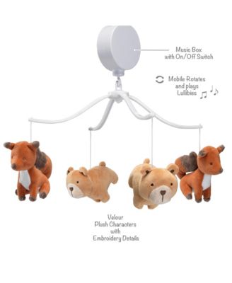 Animal Alphabet Bear/Fox Musical Baby Crib Mobile Soother Toy