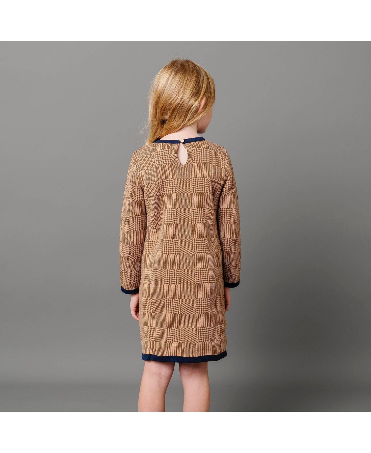 Baby Girls Hope and Henry Organic Long Sleeve Bow Detail Intarsia Sweater Dress