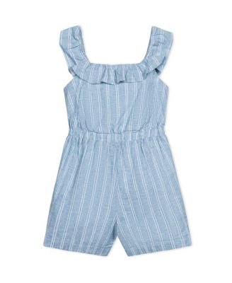Girls' Linen Ruffle Collar Pull-On Romper, Kids