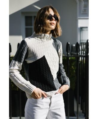 Women's Victoria Monochrome Patchwork Cashmere-Blend Sweater