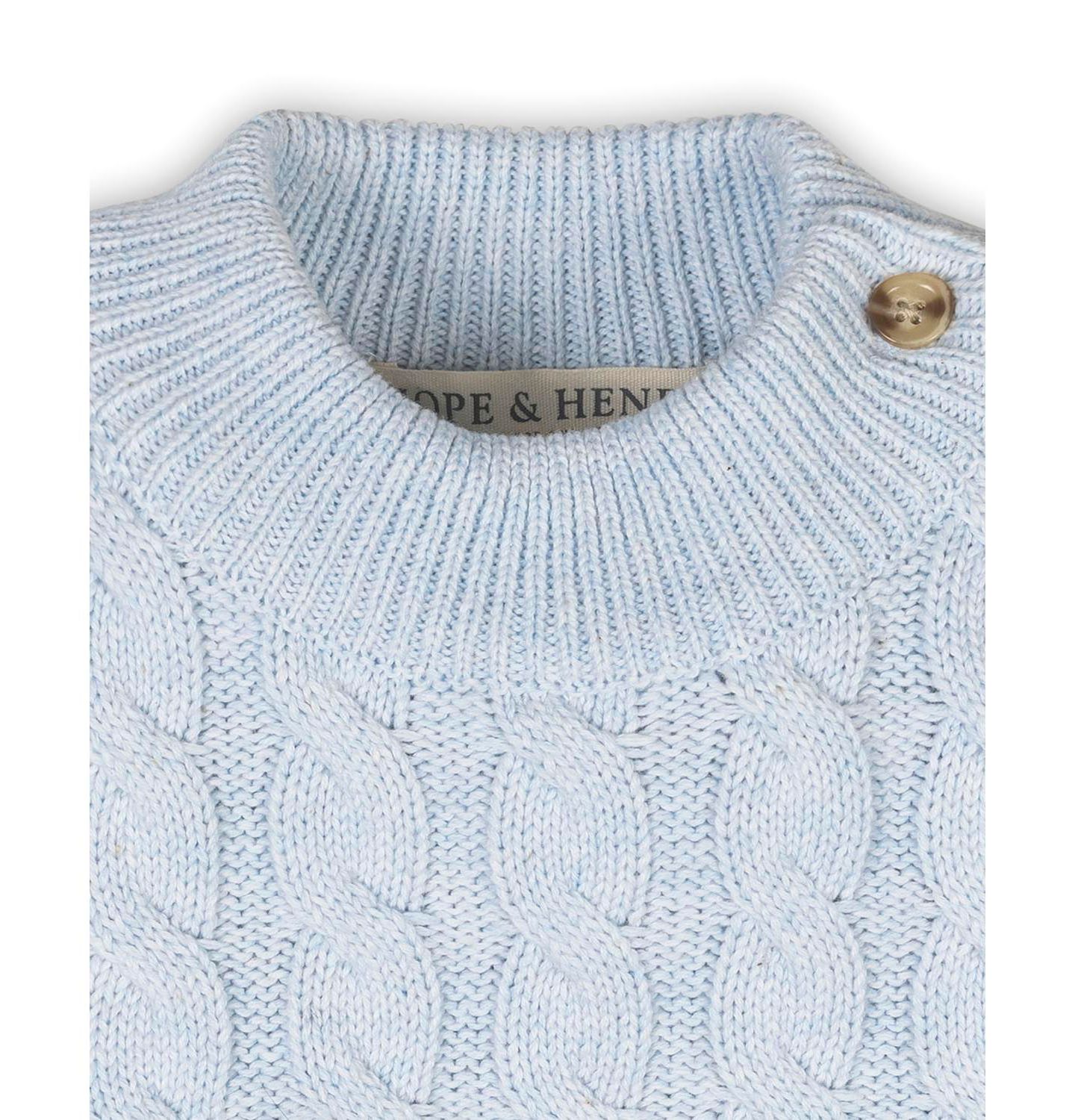 Свитер Hope & Henry Organic Long Sleeve Mock Neck with Ruffle для девочек-малышей, цвет: Светлый синий меланжевый — фото 4