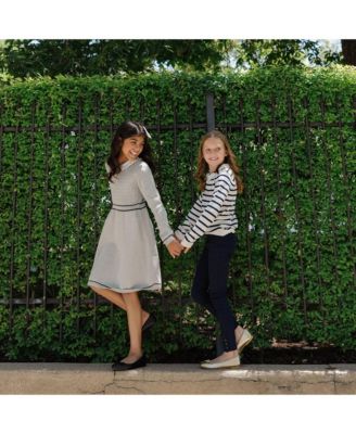 Baby Girls French Collared Keyhole Long Sleeve Sweater