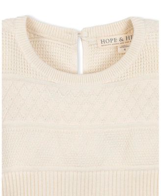 Little and Big Girls' Organic Long Sleeve Ruffle Cuff Sweater Dress