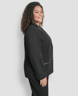 Plus Size Notch Collar Long Sleeve Jacket