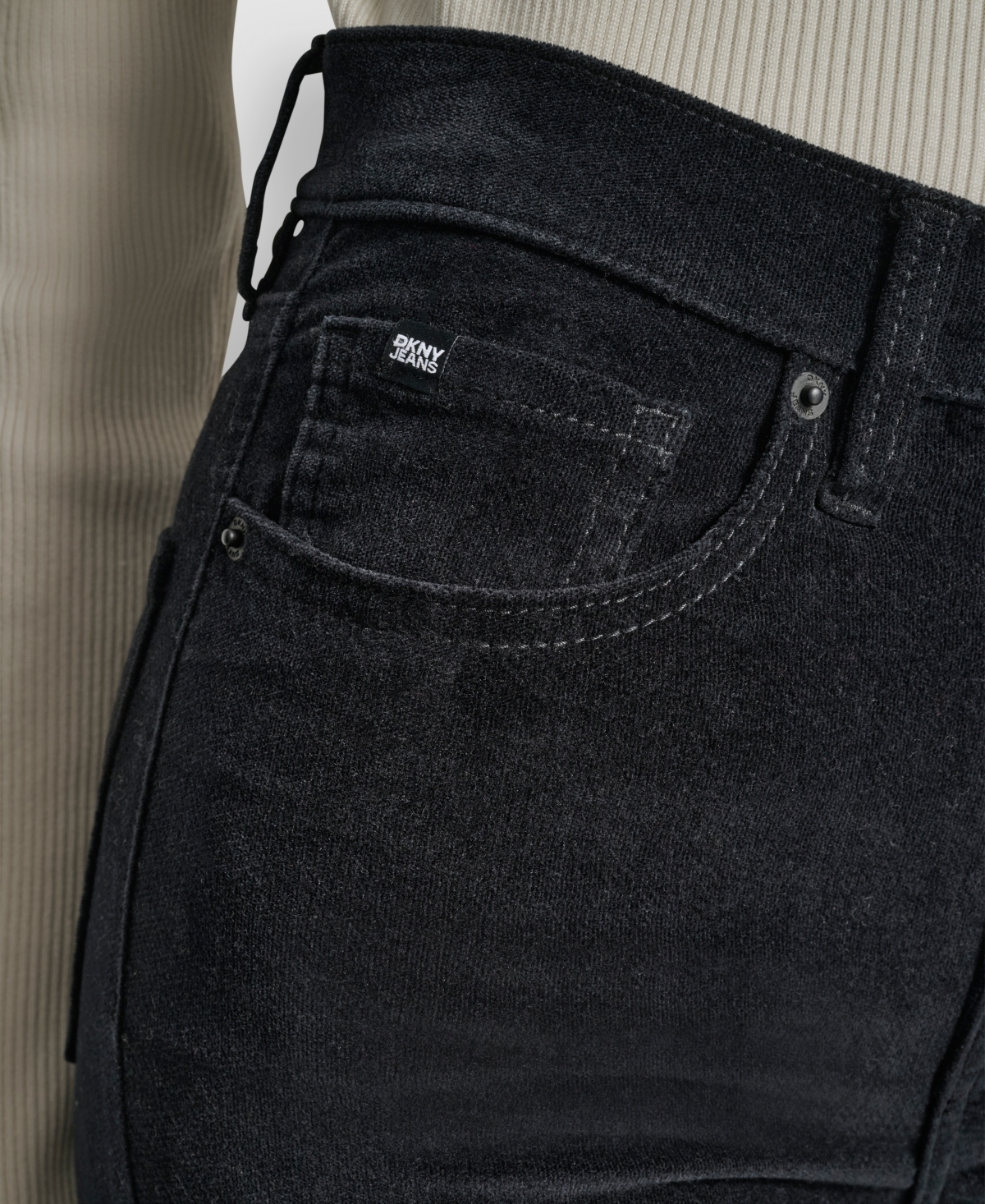 Dkny Jeans Petite High Rise Bootcut Jeans In Black