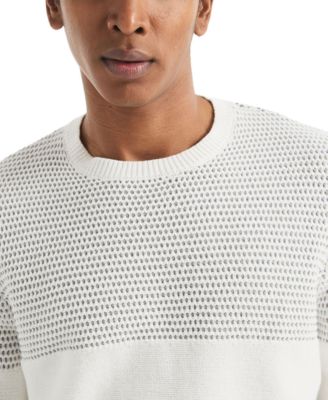 Men's Textured Colorblocked Crewneck Sweater