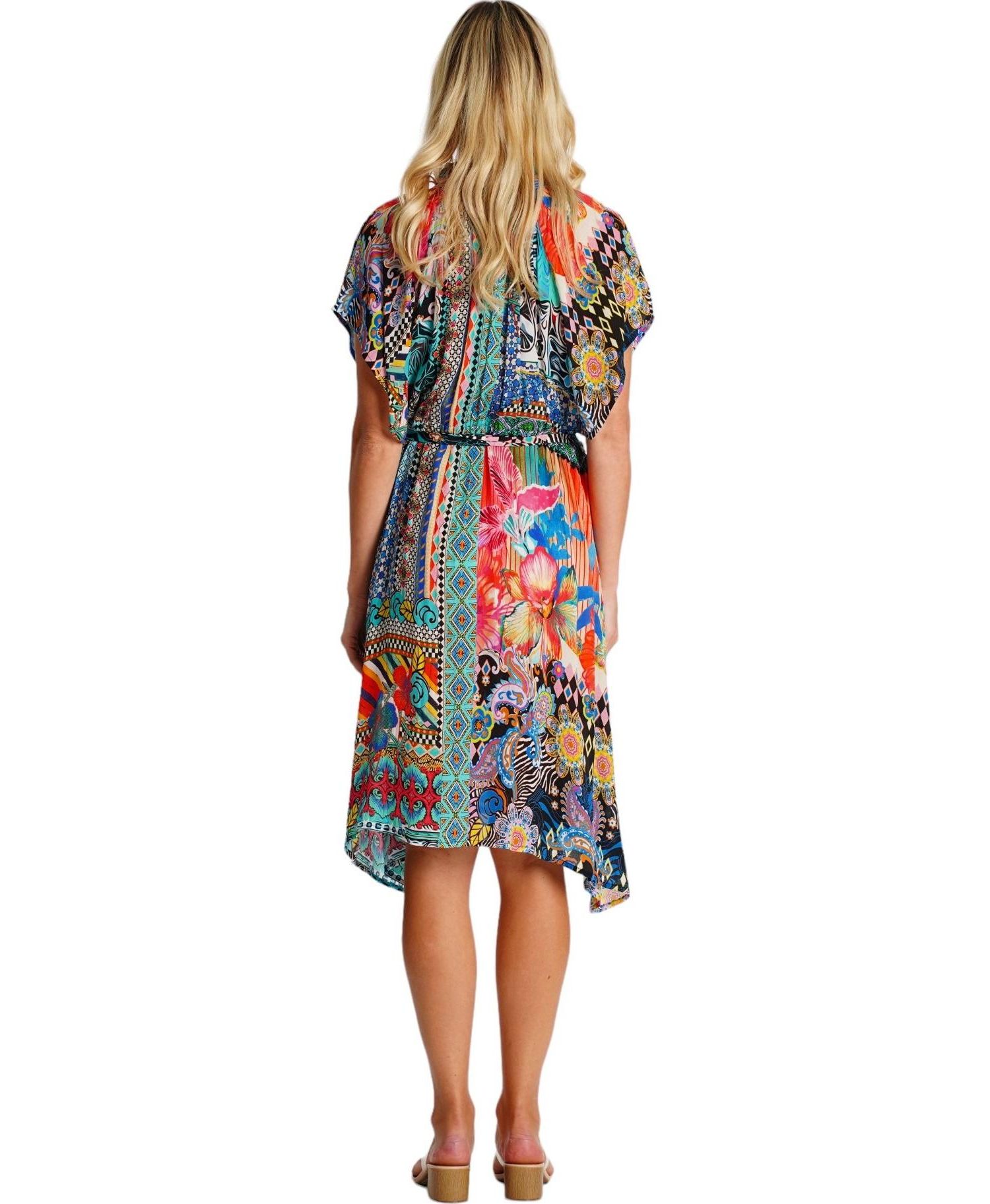 Women's Midi Summer Belted Short Sleeve Dress