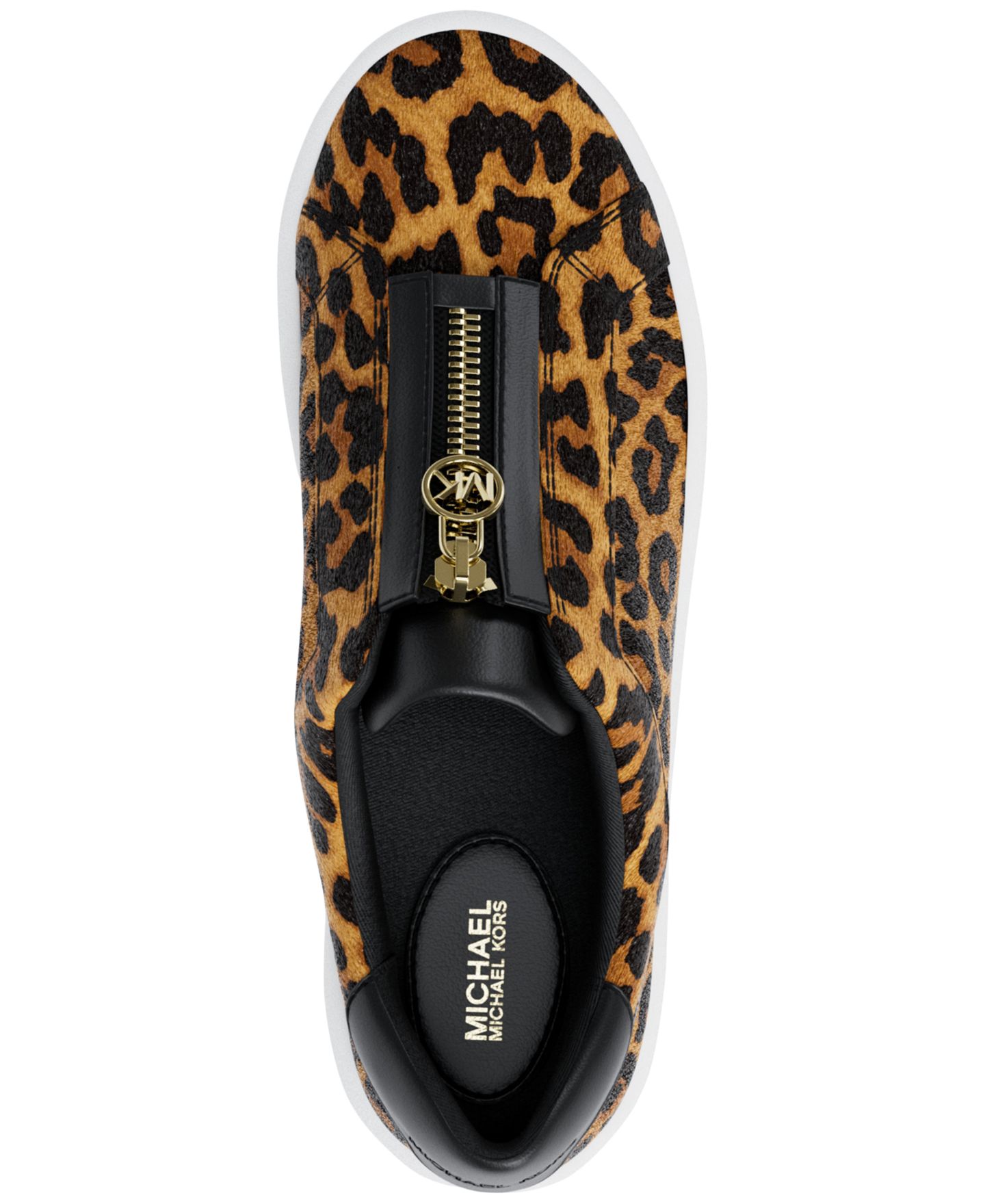 Женские кроссовки Michael Kors Keaton Zip Slip-On, цвет: Леопардовый с принтом — фото 4