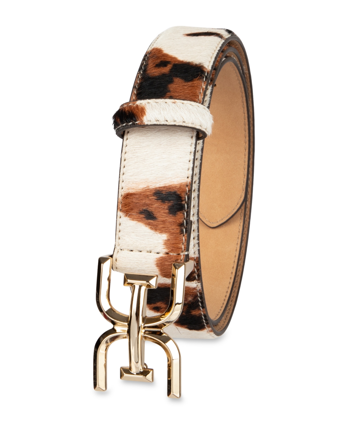 Sam Edelman Double-e Plaque High Shine Patent Leather Belt In Multi