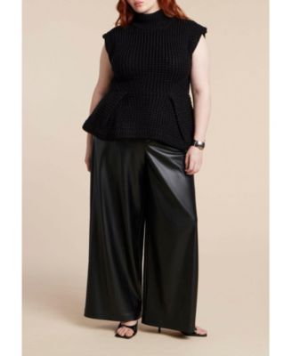 Women's Turtleneck Peplum Sweater Vest