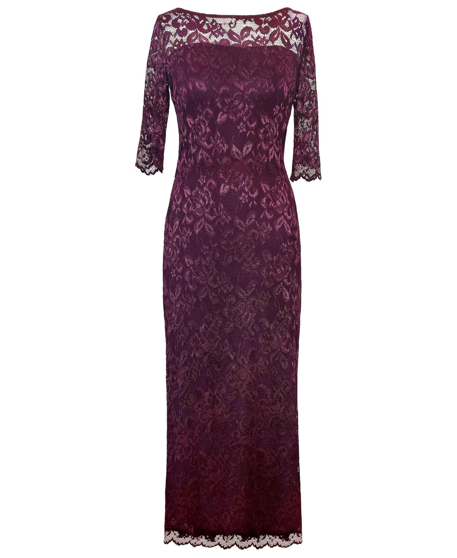 Women's Lila 3/4 Sleeve Lace Maxi Gown