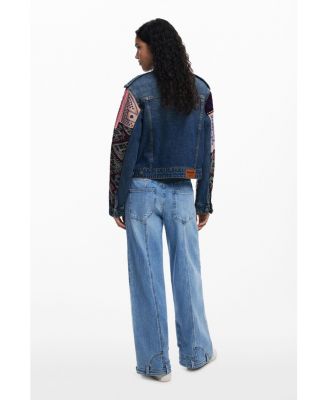 Women's Denim jacket with combined sleeves