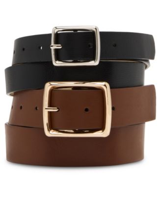 Women's 2 Piece Smooth and Textured Belts