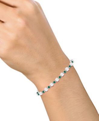 Lab-Grown Emerald Luna Bracelet (1-1/2 ct. t.w.) in Sterling Silver