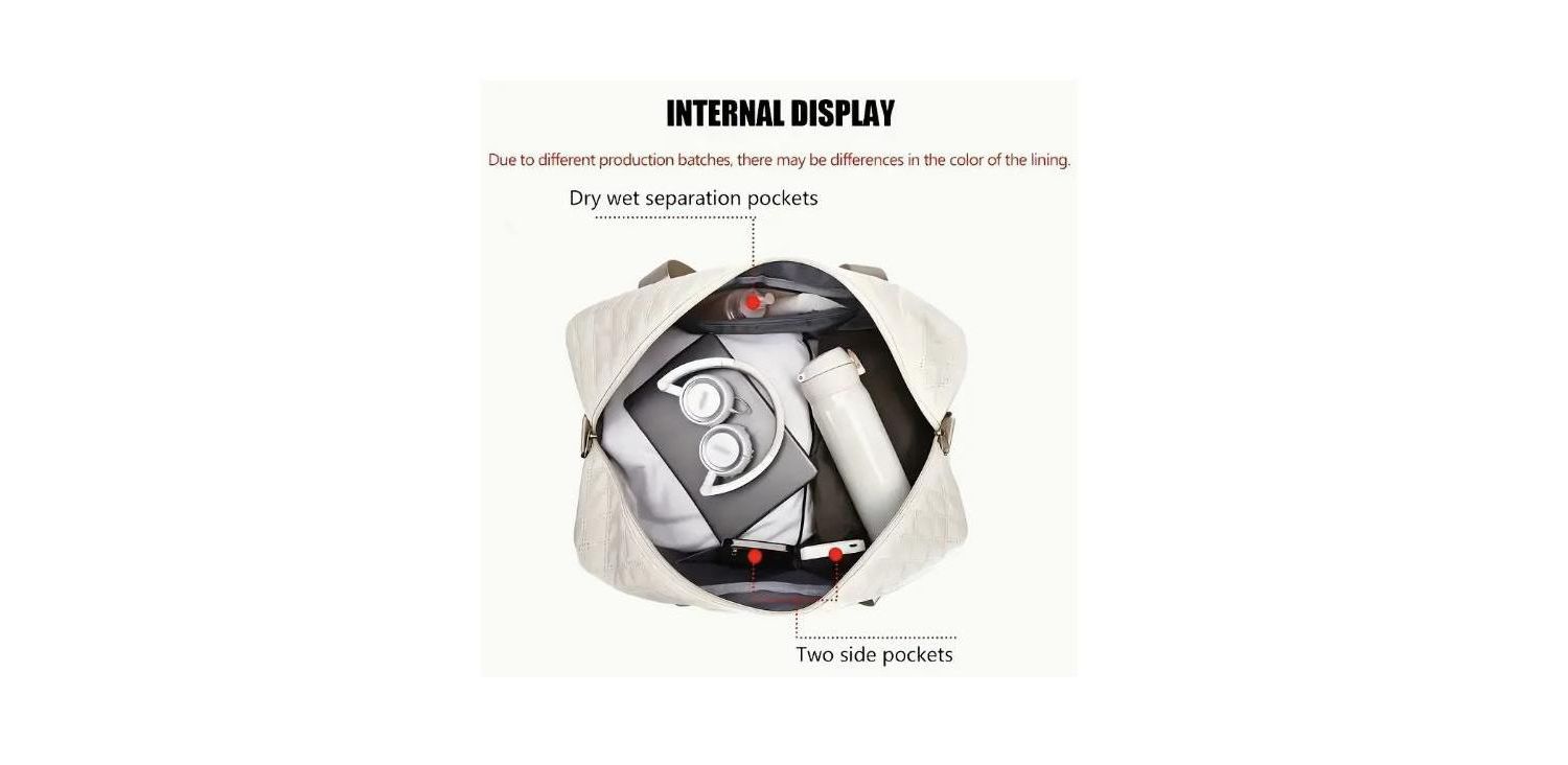 Three-dimensional Diamond Patterned Small Square Tote, Crossbody bag with Dry Wet Separation & Double-sided Pockets