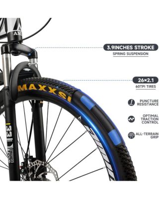 26-Inch Folding Mountain Bike with Shimano 21-Speed, Dual Disc Brakes & Full Suspension for Commuting