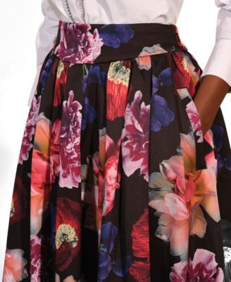 Women's A-Line Satin Midi Skirt