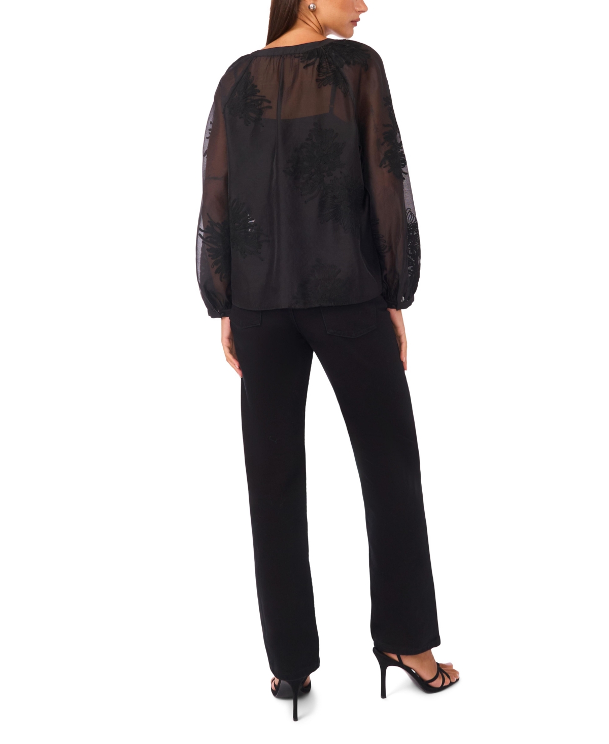 Vince Camuto Women's Half-Placket Raglan Long Sleeve Top