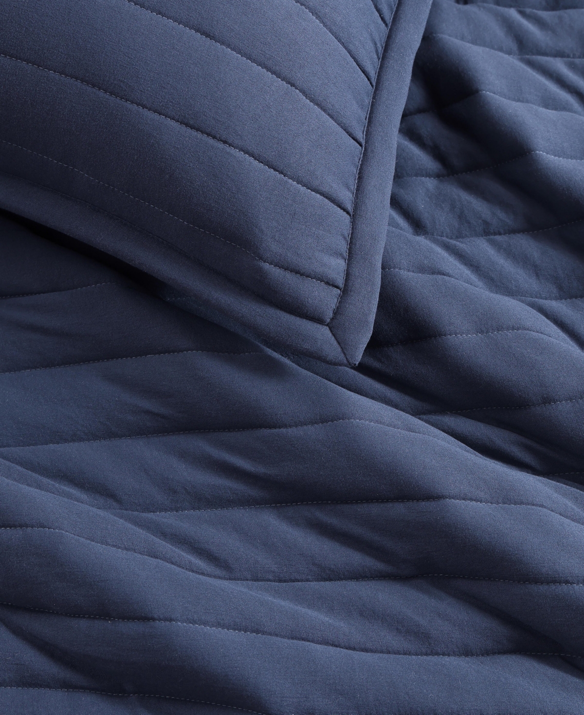 Tommy Hilfiger Classic Comfort Flannel Quilt Set In Blue