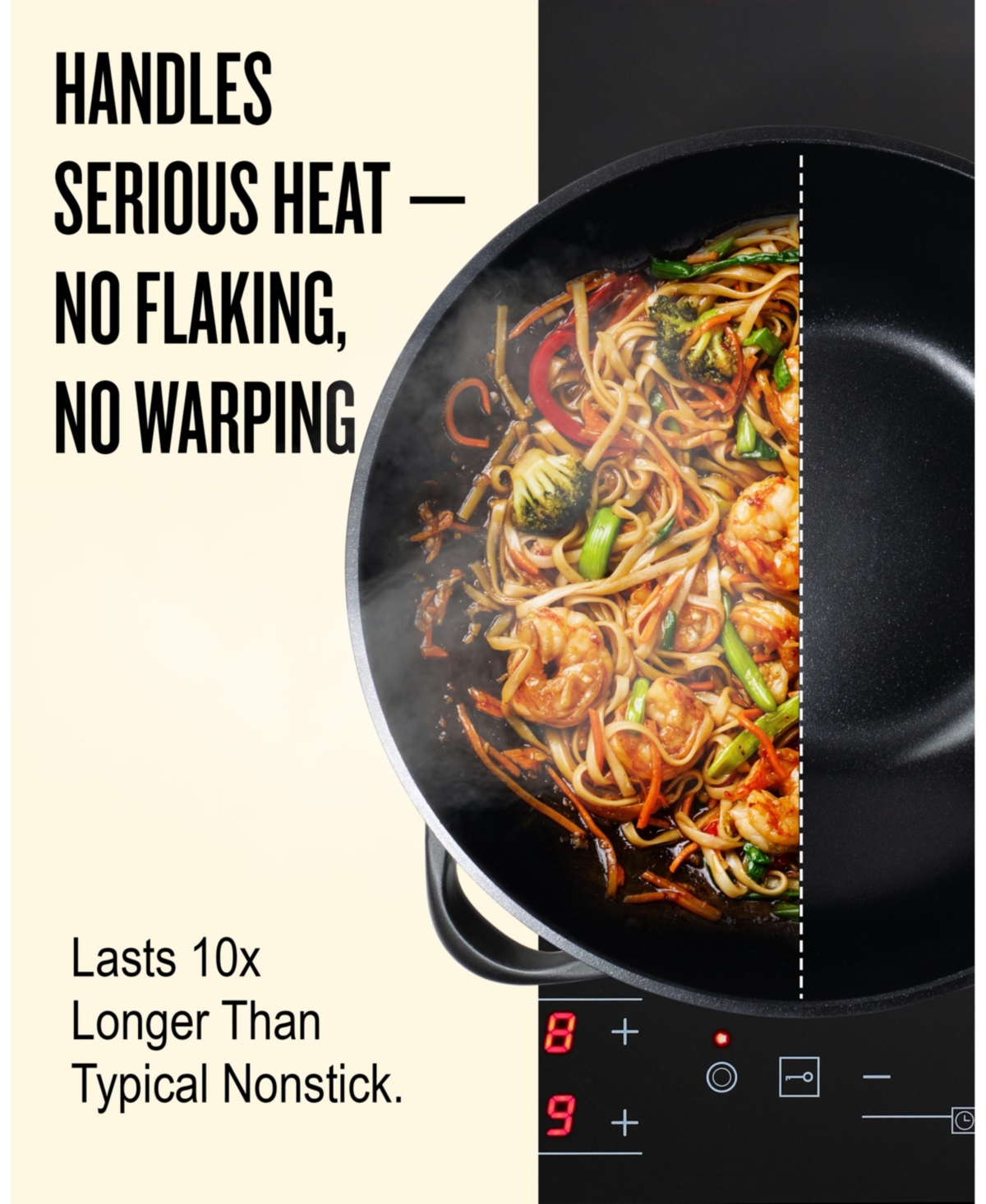 Alva Energy 12" Ceramic Nonstick Wok – Pfas-Free, Non-Toxic Cookware