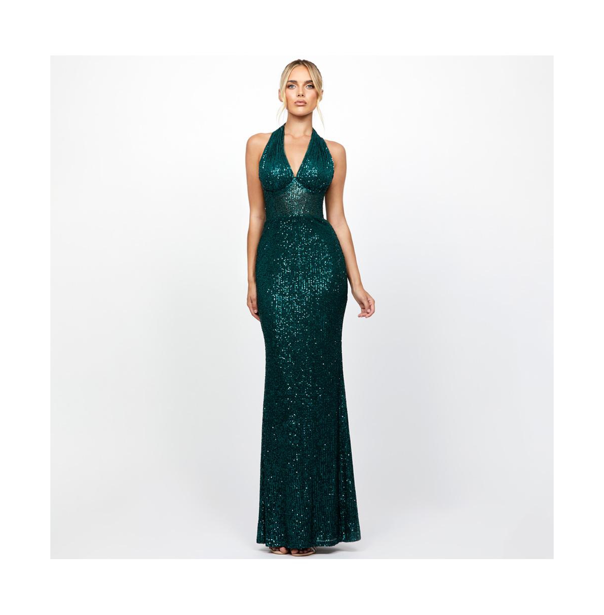 Bariano Women's Shaylyn Sequin Halter Gown