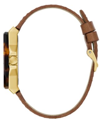 Women's Gold-Tone Brown Leather Multi-Function Watch, 36mm