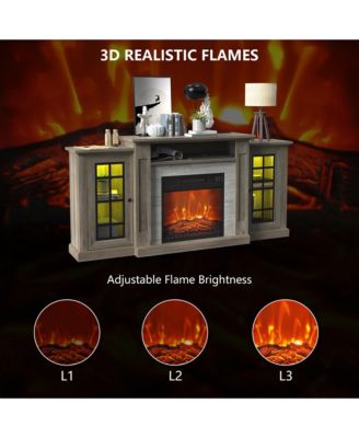 59'' Electric Fireplace TV Stand with Remote & LED Lights