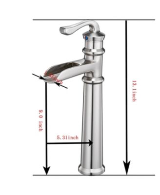 Waterfall Single Hole Single-Handle Vessel Bathroom Faucet With Pop-up Drain Assembly in Polished Chrome