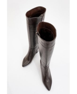 Sejas Leather Block Heel Knee-High Boot (Women)