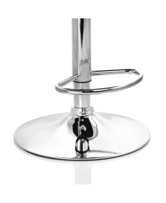 Faux Leather Tufted Bar Stool in Red with Chrome Base and Adjustable Height