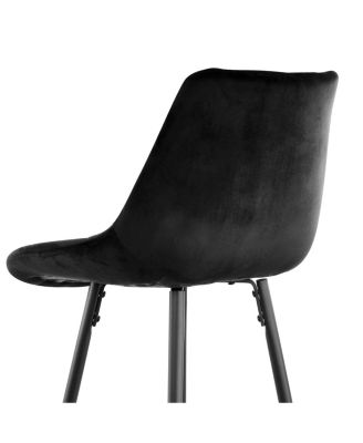 2-Pc. Velvet Tufted Metal-Leg Bar Chairs