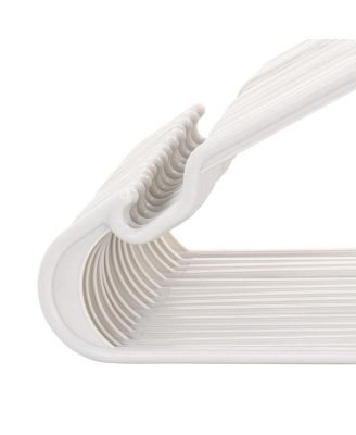 Home 50 Piece Plastic Hanger Set with Notched Shoulders in White