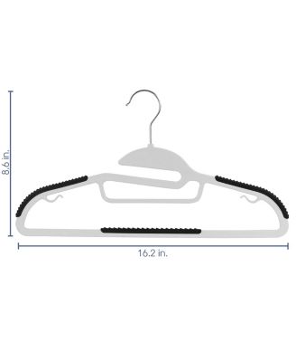 Home 50 Piece Non Slip Hanger with U-slide in White and Black