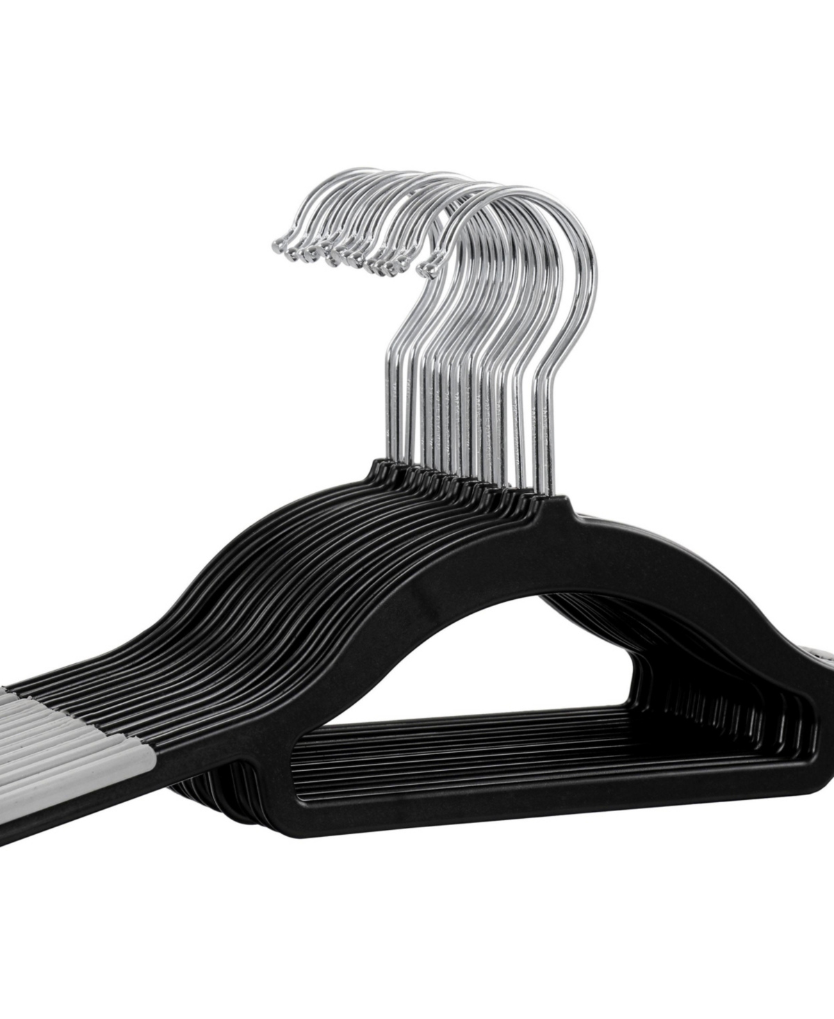 Elama Home 50 Piece Plastic Non Slip Hanger in Black and Gray